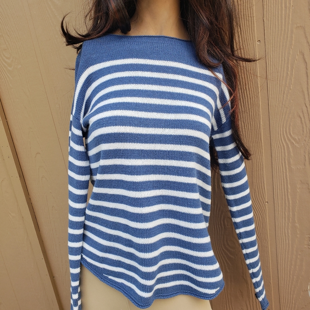 Blue and white striped sweater, Old Navy, Small